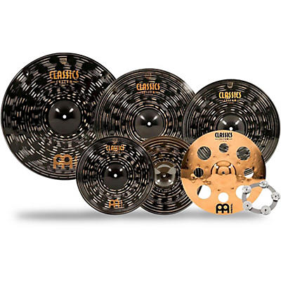 MEINL Classics Custom Dark Double Bonus Cymbal Set With Free Classics Custom Trash Crash and Ching Ring