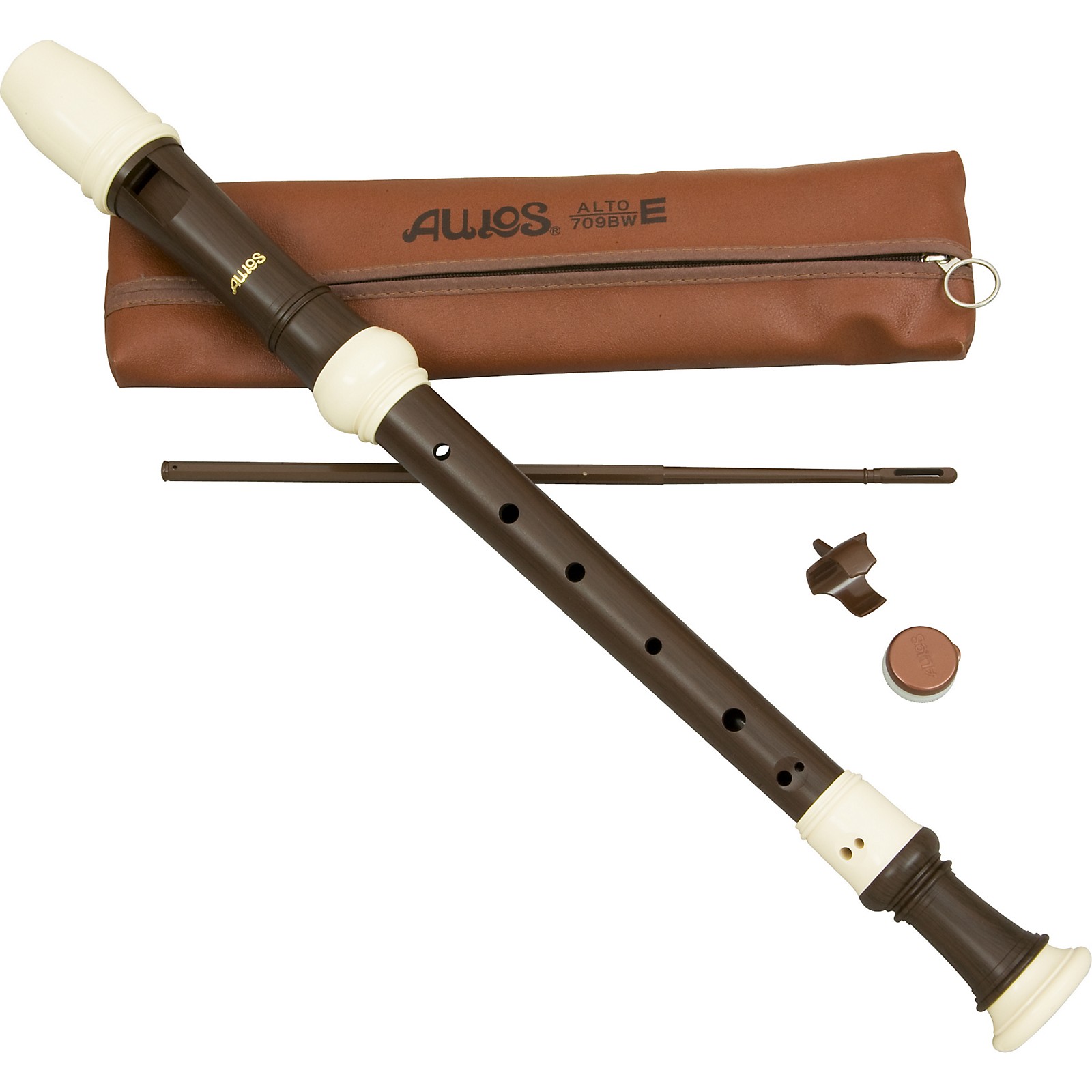 Aulos Classroom Recorder Alto 3 Piece English Woodgrain Finish A709Bw