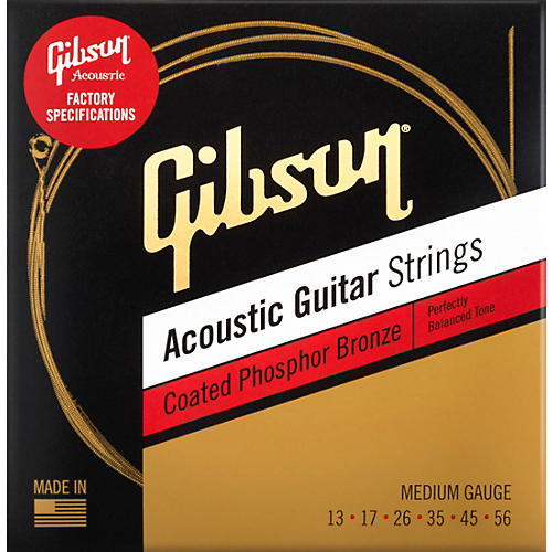 Gibson Coated Phosphor Bronze Acoustic Guitar Strings, Medium