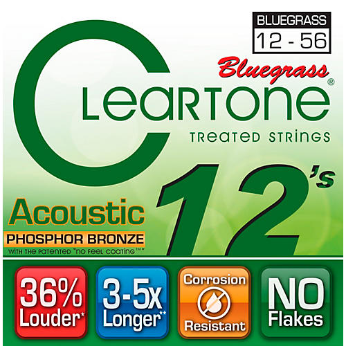 Coated Phosphor-Bronze Bluegrass Acoustic Guitar Strings