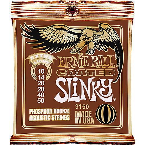 Coated Slinky Phosphor Bronze Acoustic Strings Extra Light