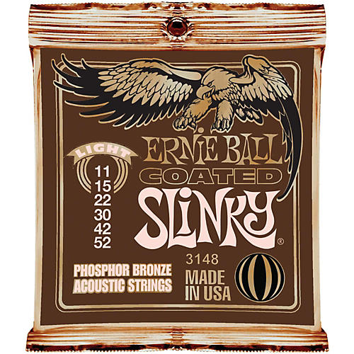 Coated Slinky Phosphor Bronze Acoustic Strings Light