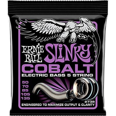 Ernie Ball Cobalt Power Slinky 5-String Electric Bass Strings 50-135 Gauge