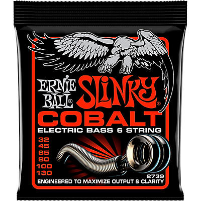 Ernie Ball Cobalt Slinky 6-String Electric Bass Strings 32-130 Gauge