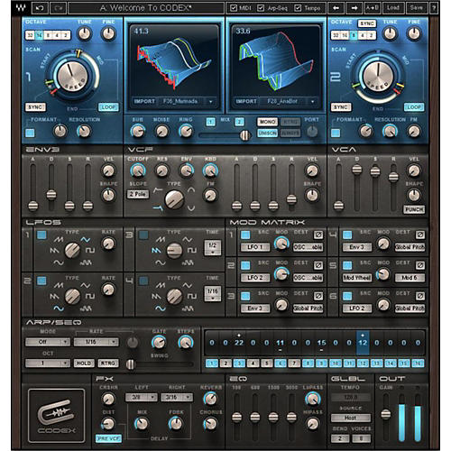 Codex Wavetable Synth Native/SG Software Download