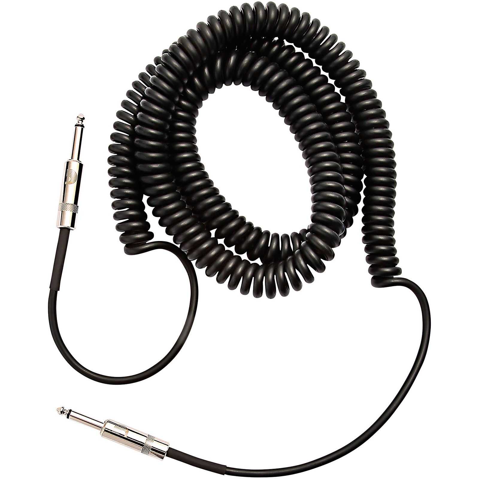 D'Addario Waves Coiled Instrument Cable 30 ft. Black Musician