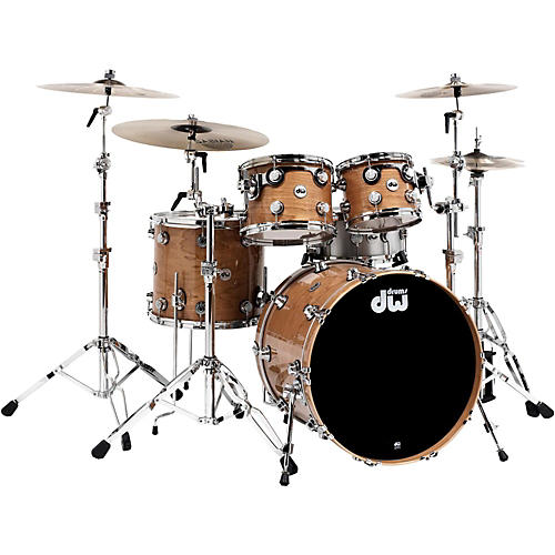 DW Collector's Cherry 4-Piece Lacquer Custom Shell Pack Natural With Chrome Hardware