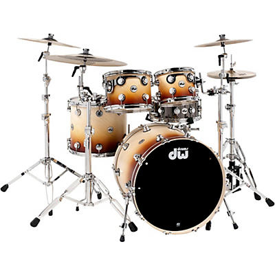 DW Collector's Series 4-Piece Satin Specialty Burnt Toast Fade Shell Pack With Chrome Hardware