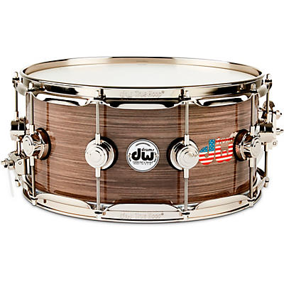 DW Collector's Series American Flag Logo Snare Drum With Nickel Hardware