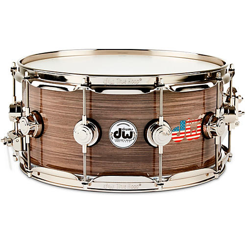 DW Collector's Series American Flag Logo Snare Drum with Nickel Hardware 14 x 6.5 in.