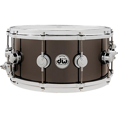 DW Collector's Series Black Nickel Over Brass Snare Drum With Die-Cast Hoops 14 x 6.5 in. Black Nickel Over Brass