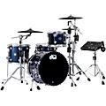 DWe Collector's Series DrumLink 4-Piece Acoustic-Electronic Drum Set with WT-10 Triggers and V71 Sound Module - Diamond Nebula Finish PlyMidnight Blue Metallic Lacquer