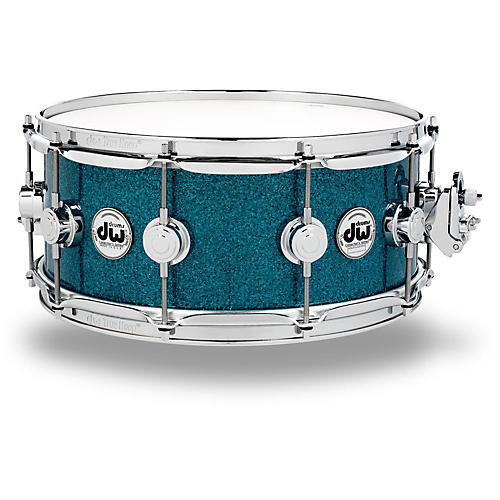 DW Collector's Series FinishPly Teal Glass Snare Drum With Chrome Hardware Condition 1 - Mint 14 x 6 in.