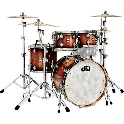 DW Collector's Series Pure Almond 4-Piece Shell Pack With Nickel Hardware, Toasted Almond Burst