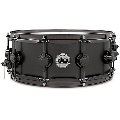 DW Collector's Series Satin Black Over Brass Snare Drum With Black Nickel Hardware