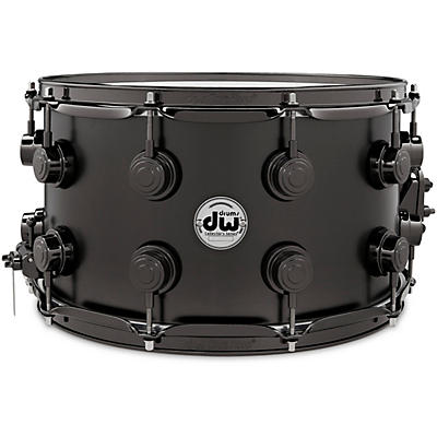 DW Collector's Series Satin Black Over Brass Snare Drum With Black Nickel Hardware