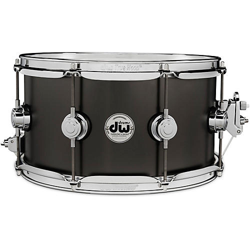 DW Collector's Series Satin Black Over Brass Snare Drum with Chrome Hardware 13 x 7 in.