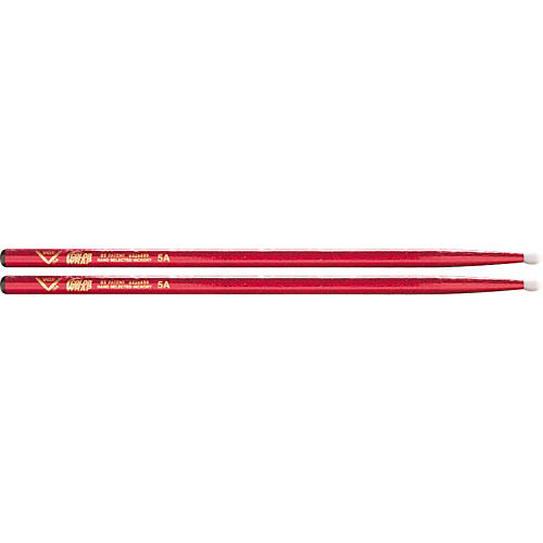 Vater Color Wrap Nylon Tip Sticks Red Sparkle 5A