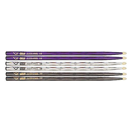 Color Wrap Power 5B Hickory Drumsticks 4-Pack
