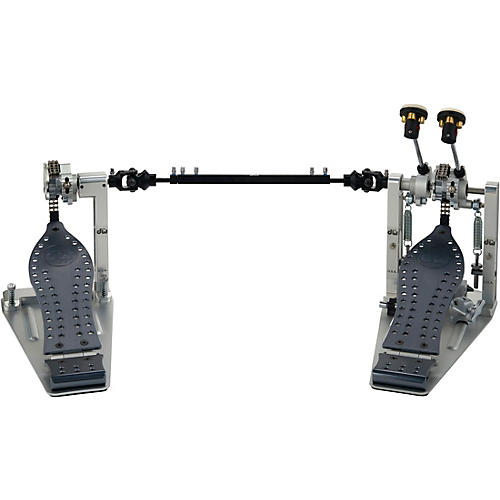 DW Colorboard Machined Chain Drive Double Bass Drum Pedal With Gun Metal Footboard Condition 1 - Mint