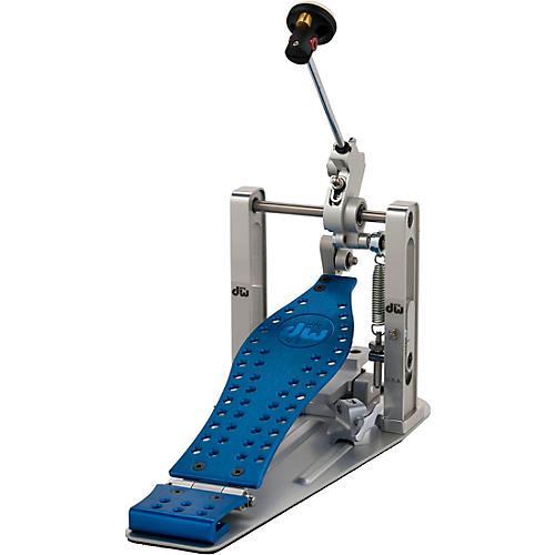 DW Colorboard Machined Direct Drive Single Bass Drum Pedal with Blue Footboard