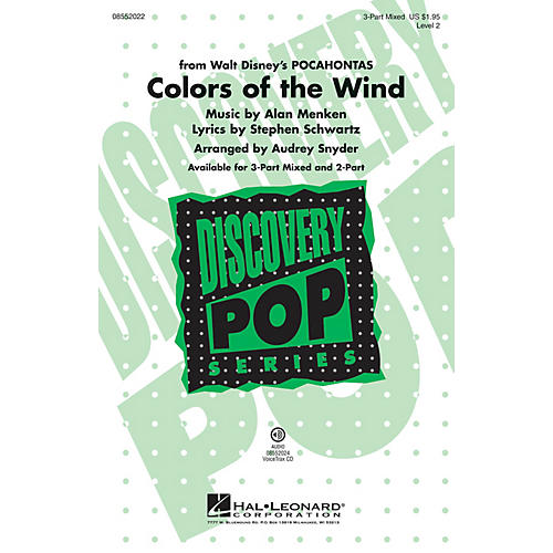 Hal Leonard Colors of the Wind (from Pocahontas) Discovery Level 2 3-Part Mixed arranged by Audrey Snyder