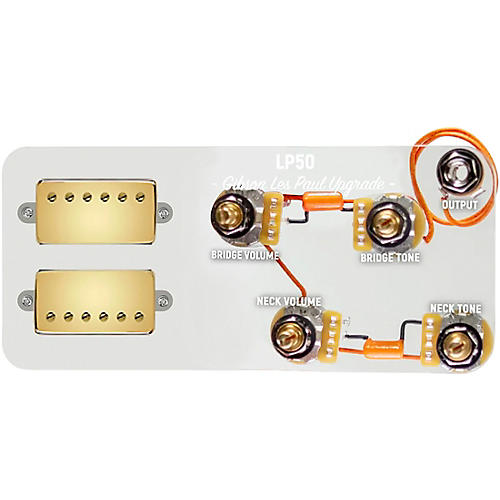 920d Custom Combo Kit for Les Paul With Gold Smoothie Humbuckers and LP50-SPLIT Wiring Harness Gold