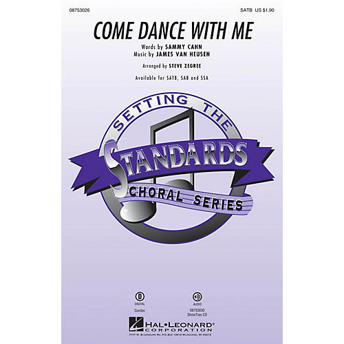 Hal Leonard Come Dance with Me SATB by Frank Sinatra arranged by Steve Zegree