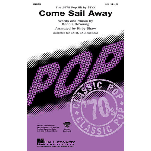 Hal Leonard Come Sail Away Combo Parts by Styx Arranged by Kirby Shaw