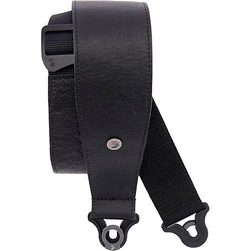 D'Addario Comfort Leather Auto Lock Guitar Strap Black 3 in.