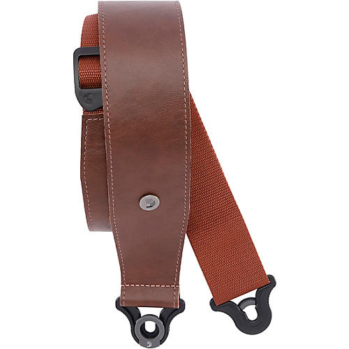 D'Addario Comfort Leather Auto Lock Guitar Strap Brown 2.5 in.