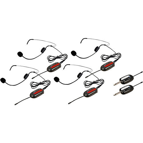 Vocopro Commander-Play-4 4 UHF Wireless Headset Mics with Receivers
