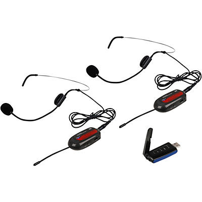 Vocopro Commander-USB-Headset1 Two-Channel Digital UHF Wireless System with Headset Microphones and USB Receiver for PC or Mac (Frequency Set 1)
