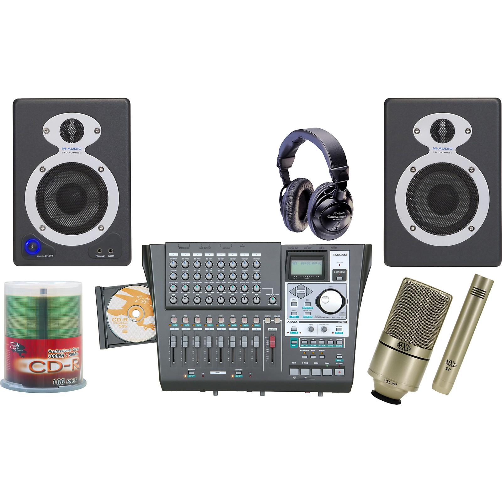 Tascam Complete Hard Disk Recording Package Bundle Musician's Friend