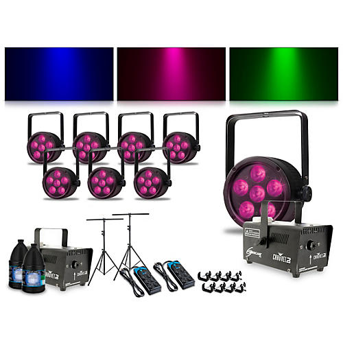 Complete Lighting Package with Eight ThinTri 38 and Two Huricane 700 Fog Machines