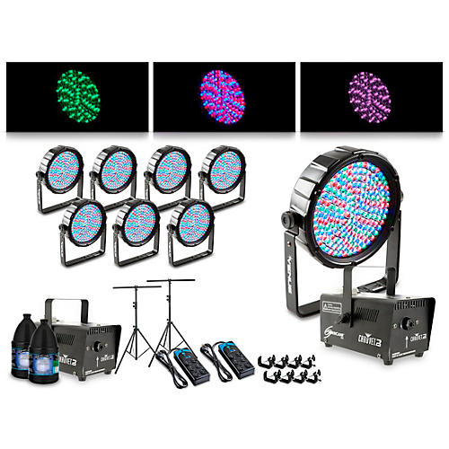 Proline Complete Lighting Package with Eight Thinpar 64 and Two Huricane 700 Fog Machines