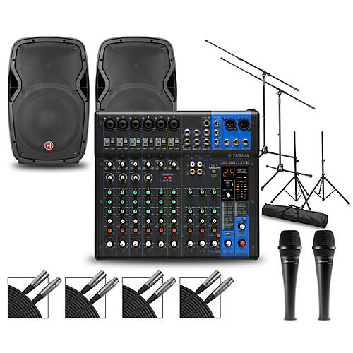 Yamaha Complete PA Package With MG12XUK Mixer and Harbinger Vari V1000 Speakers 12