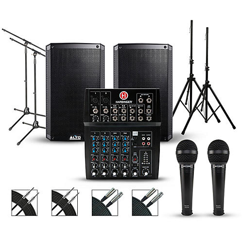 Complete PA Package with Harbinger L802 8-channel Mixer with Alto Truesonic 2 Series Active Speakers