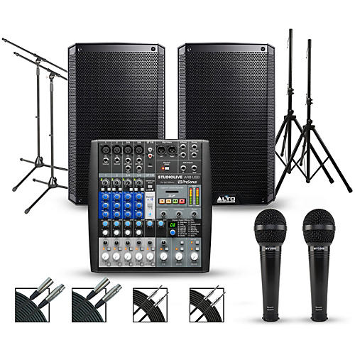 Complete PA Package with PreSonus AR8 Mixer and Alto Truesonic 2 Series Speakers