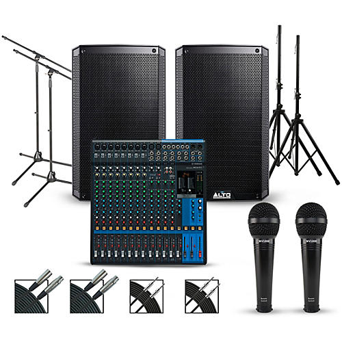 Complete PA Package with Yamaha MG16XU 16-channel Mixer and Alto Truesonic 2 Series Active Speakers