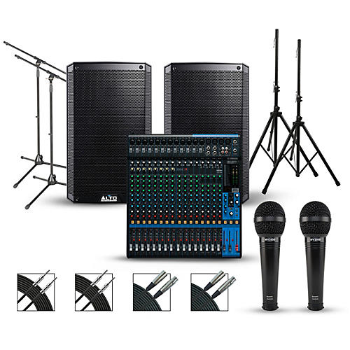 Complete PA Package with Yamaha MG20XU 20-channel Mixer and Alto Truesonic 2 Series Speakers