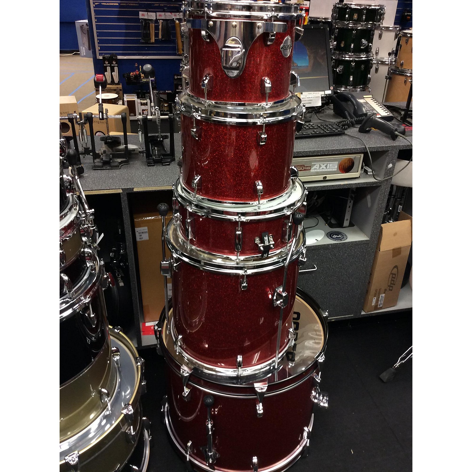 Used Peace Complete Shell Pack Drum Kit Metallic Red Musician's Friend