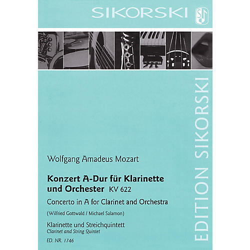 Conc in A Major for Clarinet and Orchestra, K. 622 Ensemble Softcover by Mozart Arranged by Gottwald