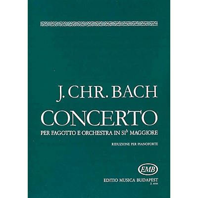 Editio Musica Budapest Conc in B Flat (Bassoon with Piano Accompaniment) EMB Series by Johan Sebastian Bach