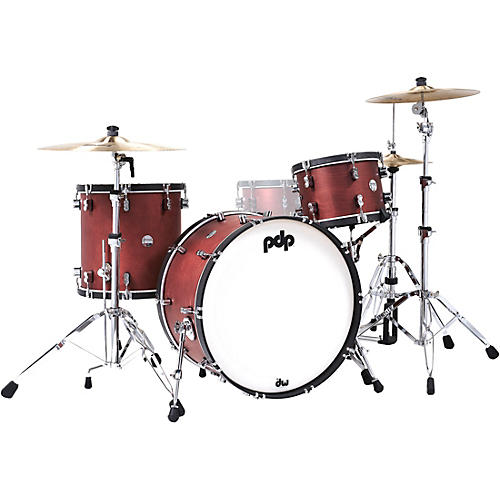 PDP by DW Concept Classic 3-Piece Shell Pack with 24 in. Bass Drum and Ebony Hoops Ox Blood