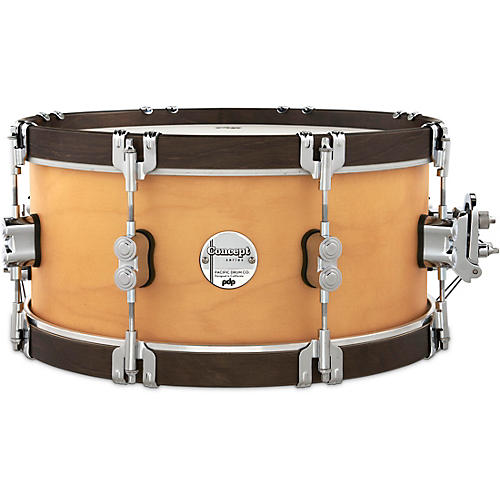 PDP Concept Classic Snare Drum with Wood Hoops 14 x 6.5 in. Natural/Walnut Hoops