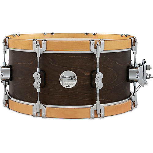 PDP Concept Classic Snare Drum with Wood Hoops 14 x 6.5 in. Walnut/Natural Hoops