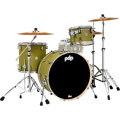 PDP Concept Maple 3-Piece Rock Shell Pack With Chrome Hardware Satin Olive