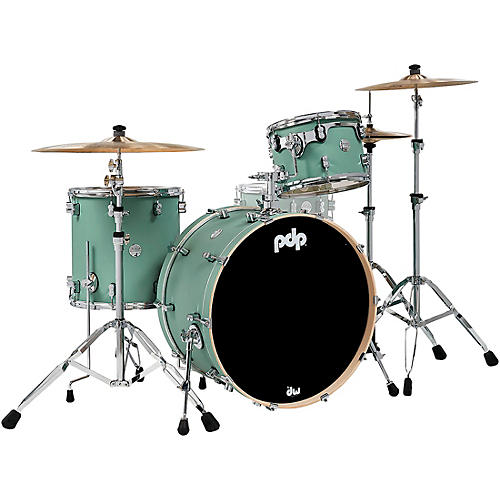 PDP Concept Maple 3-Piece Rock Shell Pack With Chrome Hardware Satin Seafoam