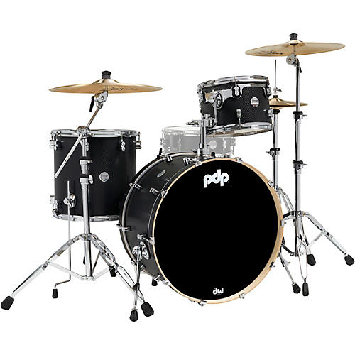 PDP by DW Concept Maple 3-Piece Rock Shell Pack with Chrome Hardware Carbon Fiber